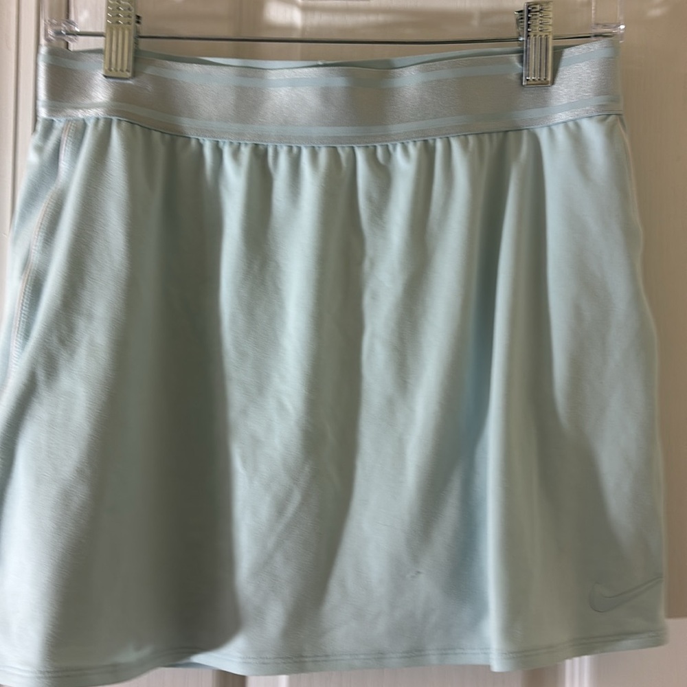 Nike Dri-Fit Tennis Running Skort Light Blue/White Seams Sz M/T Elastic Waist